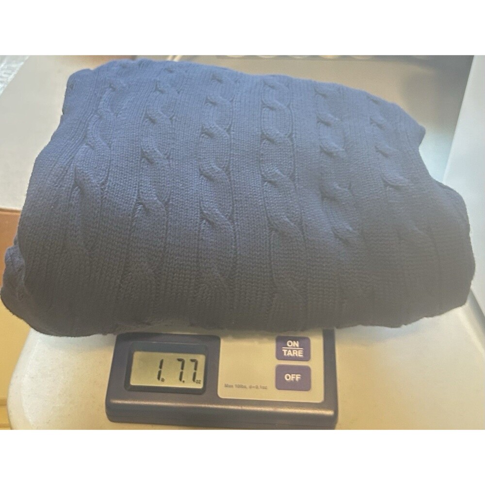 Ralph Lauren Active Mens XL Cotton Blue Cable Knit Full Zip Sweater Nautical - Picture 9 of 9